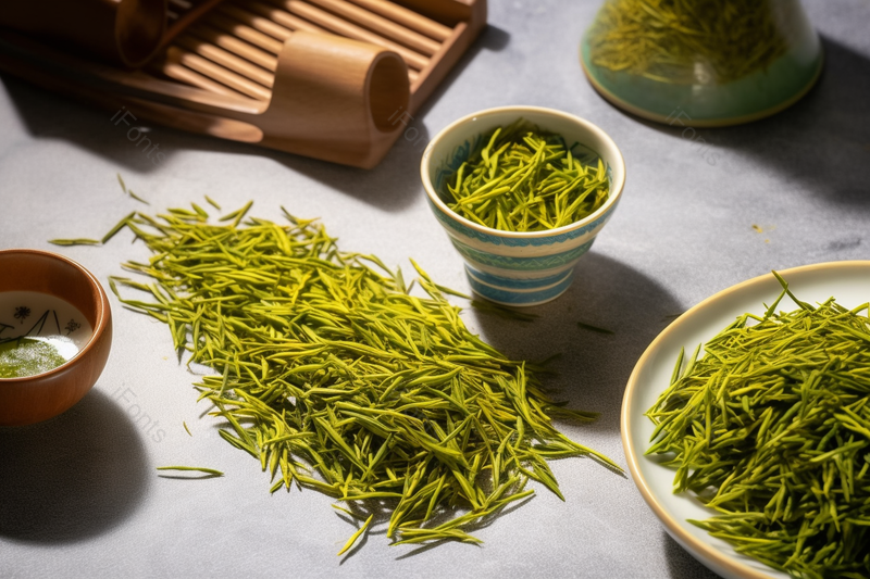 绿色的小叶子茶叶细长的茶叶摆放拍摄,高清,摄影图,摄影图片,图片大全,摄影图免费下载